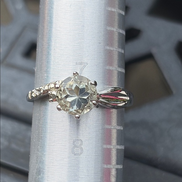 Natural Round ~1ct Prasiolite & Diamond Ring Sterling Silver Size 7.5 - Picture 13 of 14